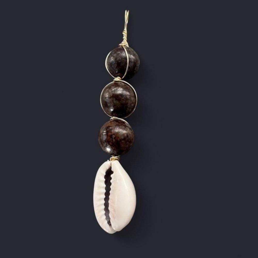 Brown Snowflake Obsidian Wire Wrapped Pendant